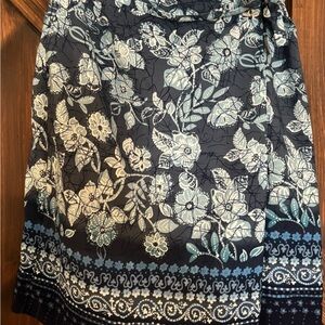 Coldwater Creek Blue and White Floral Skirt